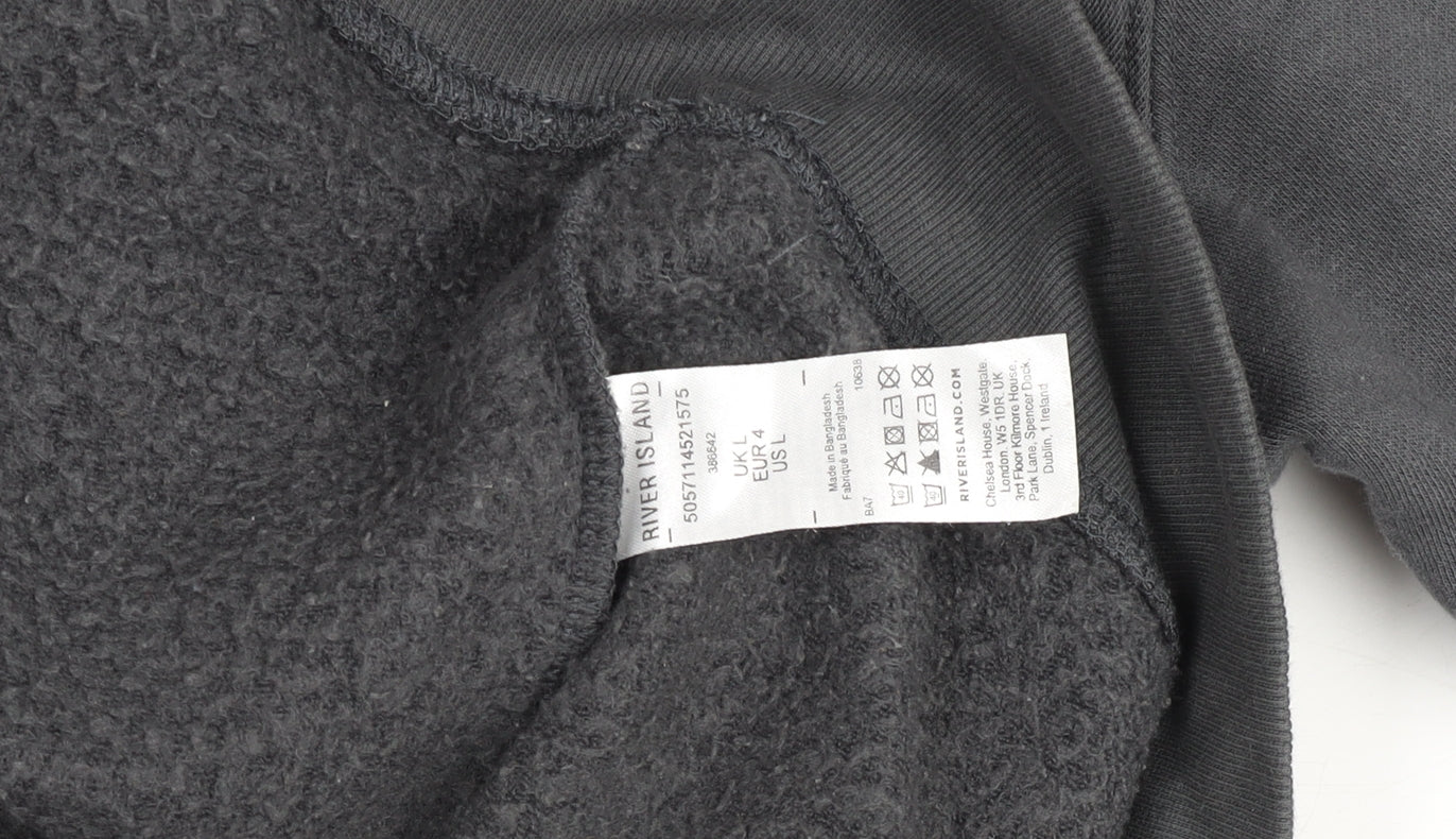 River Island Men’s Grey Graphic Tiger Pullover Sweatshirt L