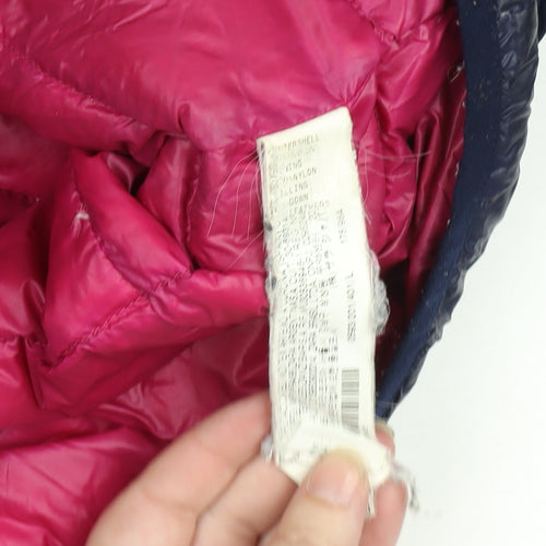 Zara Women Blue L Puffer Jacket Hooded Down Lightweight Warm Wear