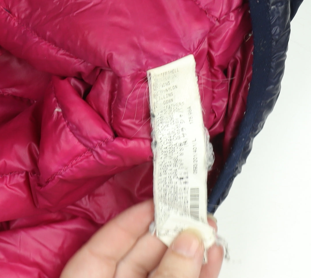 Zara Women Blue L Puffer Jacket Hooded Down Lightweight Warm Wear