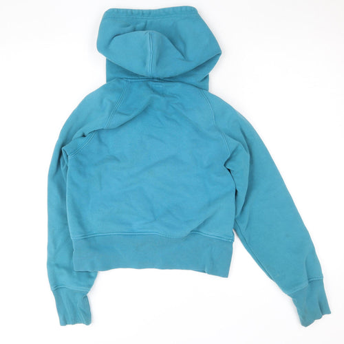Adidas Womens Blue Hoodie XS Pullover Cotton Blend Logo Hooded