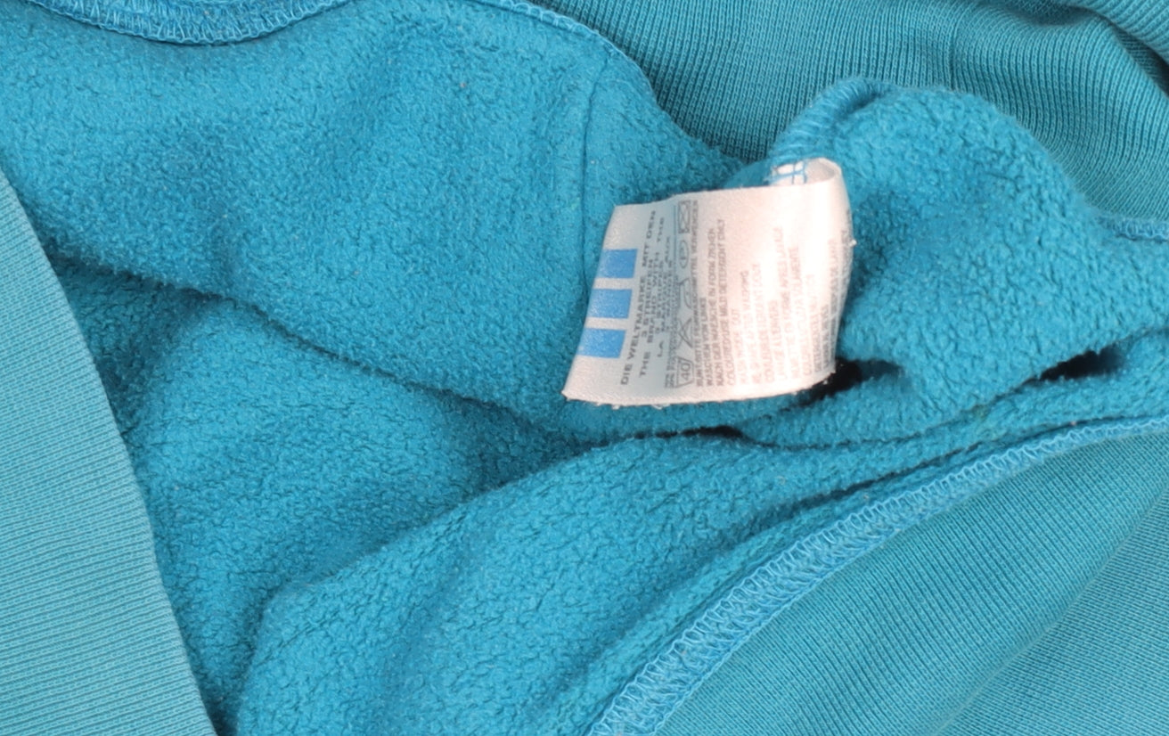 Adidas Womens Blue Hoodie XS Pullover Cotton Blend Logo Hooded