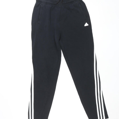 Adidas Teens Black Jogger Trousers Size 164 Regular Fit
