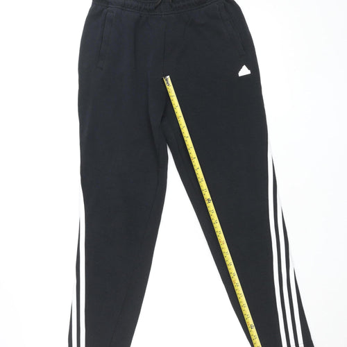 Adidas Teens Black Jogger Trousers Size 164 Regular Fit