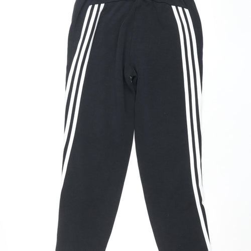 Adidas Teens Black Jogger Trousers Size 164 Regular Fit