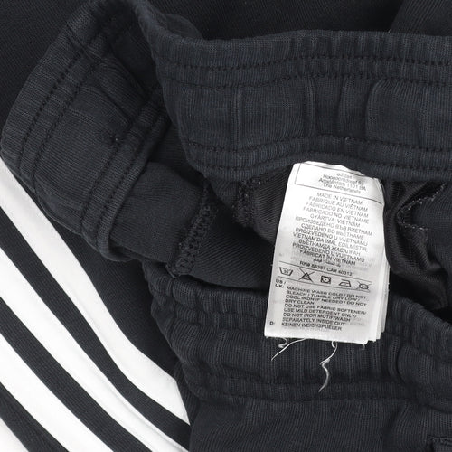 Adidas Teens Black Jogger Trousers Size 164 Regular Fit