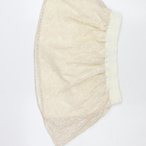 Farrell & Brown Women's Ivory Lace Bubble Hem Short Skirt L