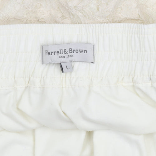 Farrell & Brown Women's Ivory Lace Bubble Hem Short Skirt L