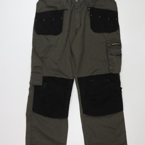 Dunlop Men's Green Cargo Work Trousers W38 L32 Regular Fit