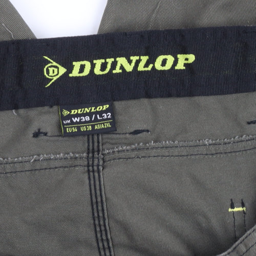Dunlop Men's Green Cargo Work Trousers W38 L32 Regular Fit