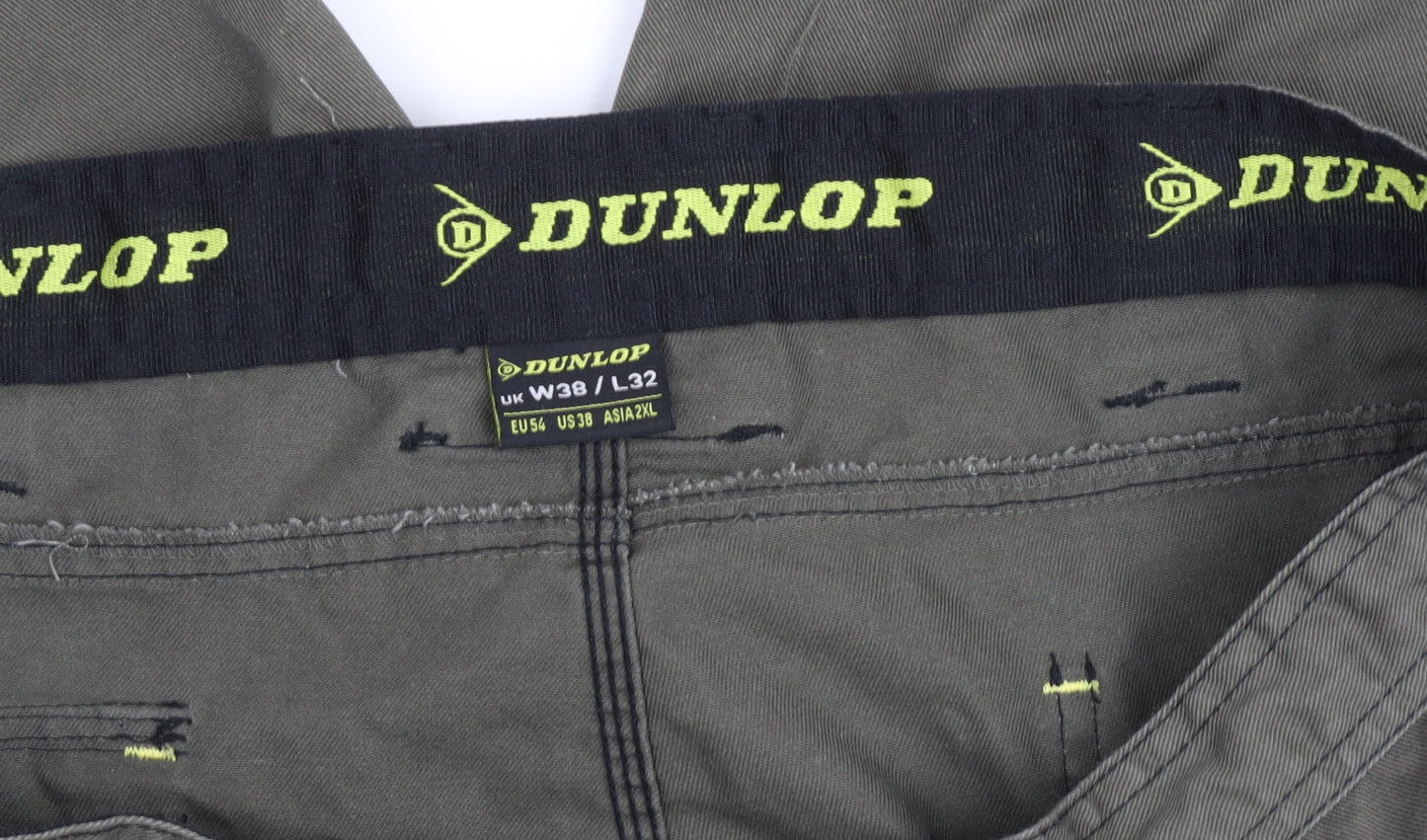 Dunlop Men's Green Cargo Work Trousers W38 L32 Regular Fit