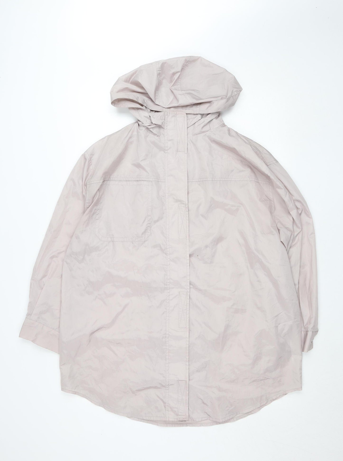 ASOS Design Womens Beige Lightweight Hooded Windbreaker Jacket Size 10