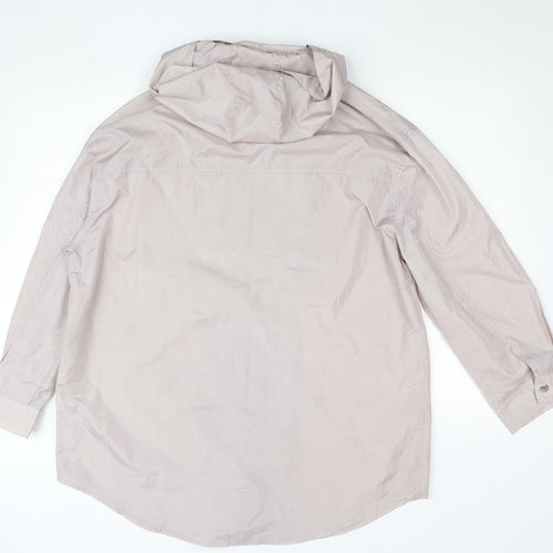 ASOS Design Womens Beige Lightweight Hooded Windbreaker Jacket Size 10