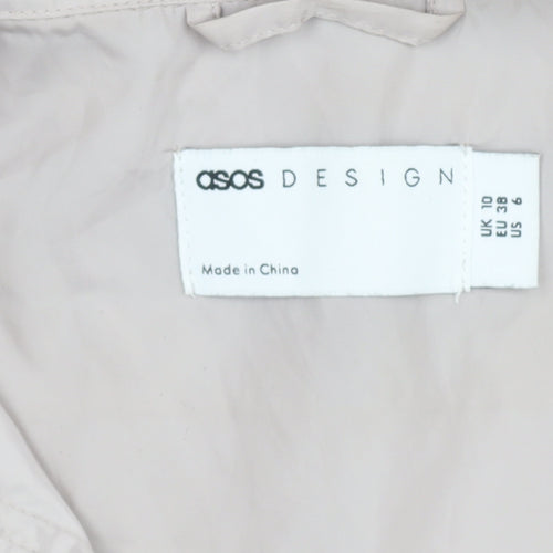 ASOS Design Womens Beige Lightweight Hooded Windbreaker Jacket Size 10