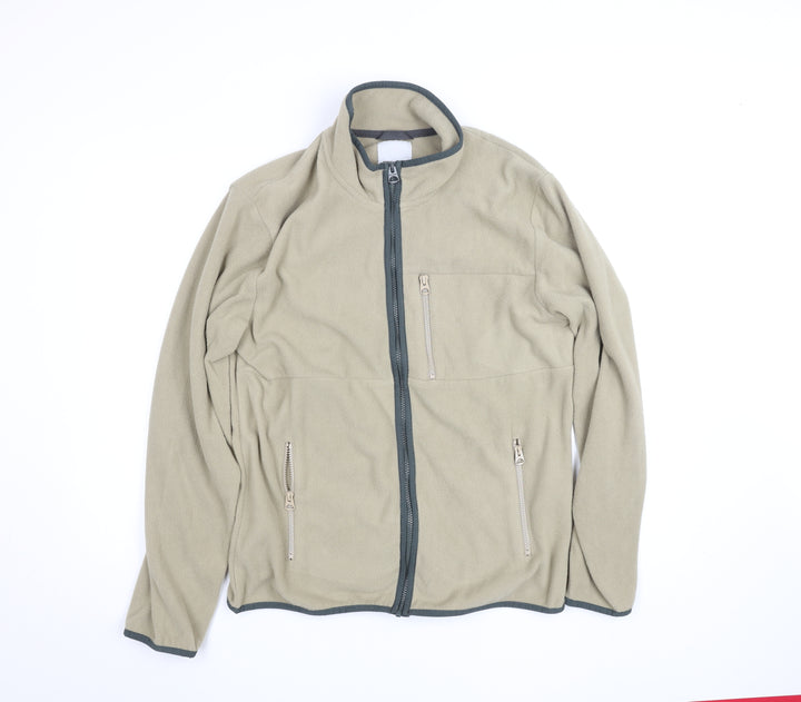 ONLY & SONS Men's Beige Fleece Full Zip Jacket Size L Regular Fit
