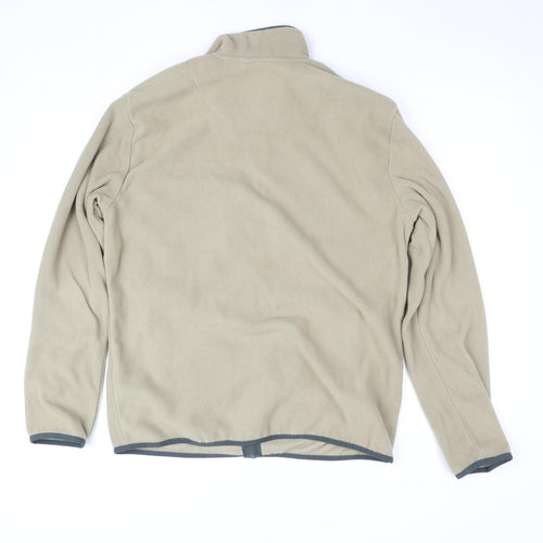 ONLY & SONS Men's Beige Fleece Full Zip Jacket Size L Regular Fit