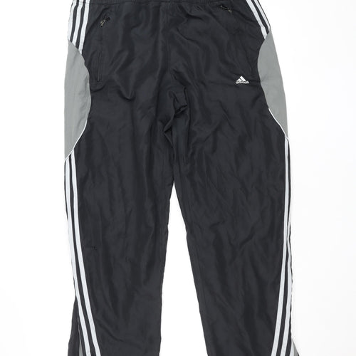Adidas Men's Black M Track Pants Lightweight Zip Pocket Side Stripe
