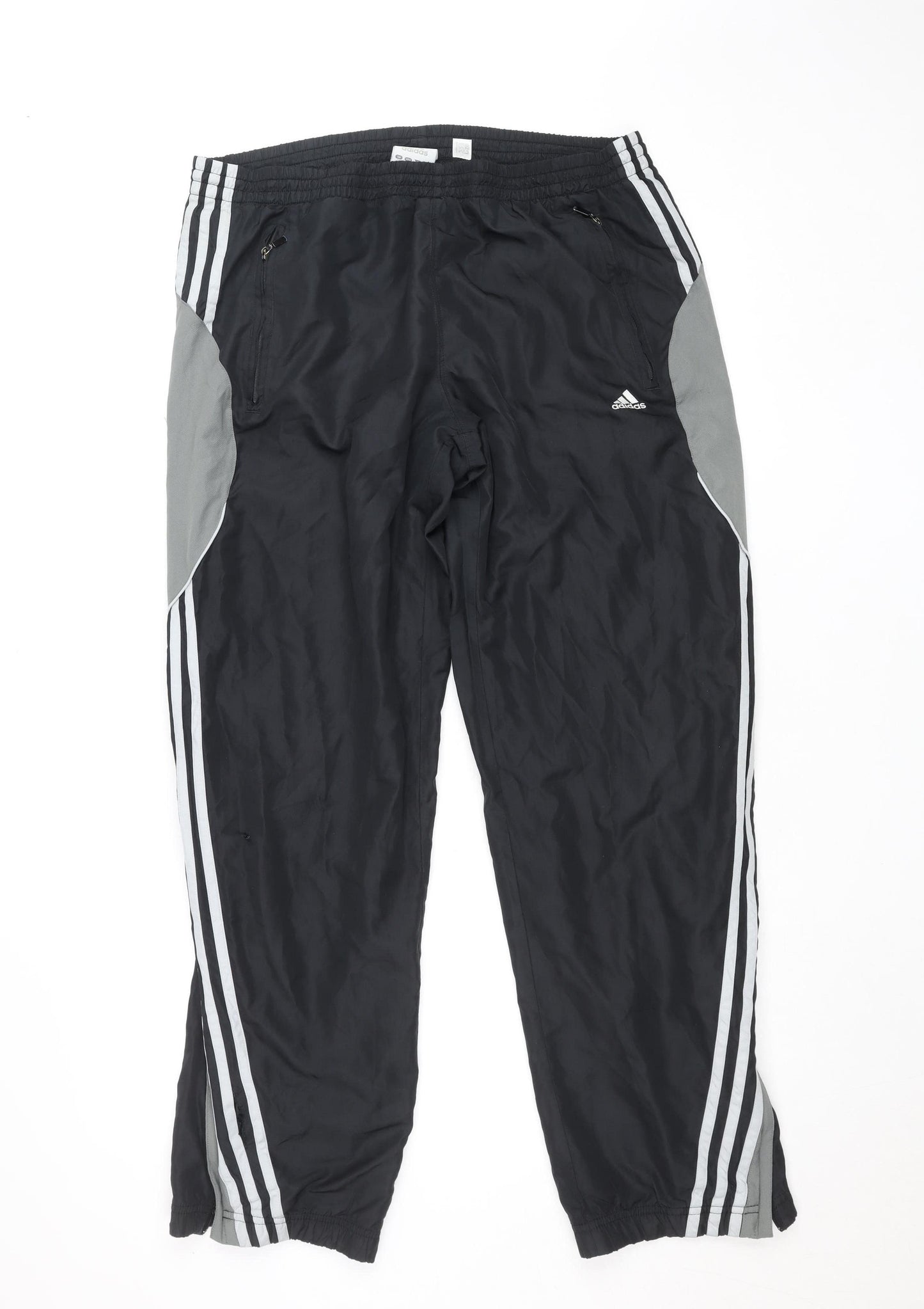 Adidas Men's Black M Track Pants Lightweight Zip Pocket Side Stripe