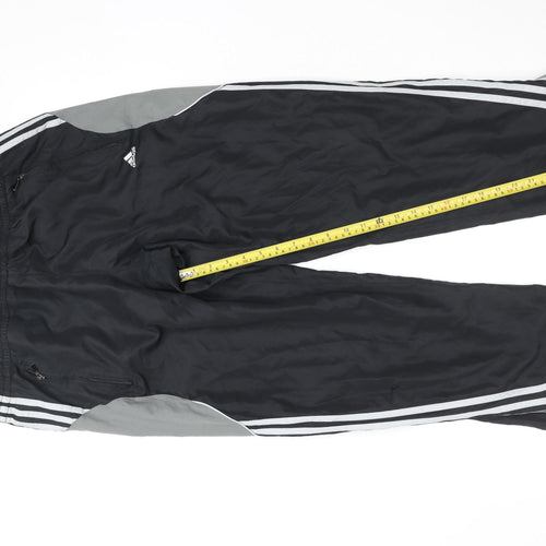 Adidas Men's Black M Track Pants Lightweight Zip Pocket Side Stripe