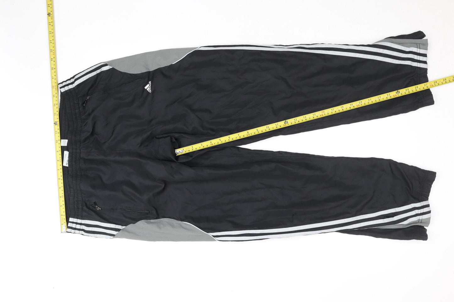 Adidas Men's Black M Track Pants Lightweight Zip Pocket Side Stripe