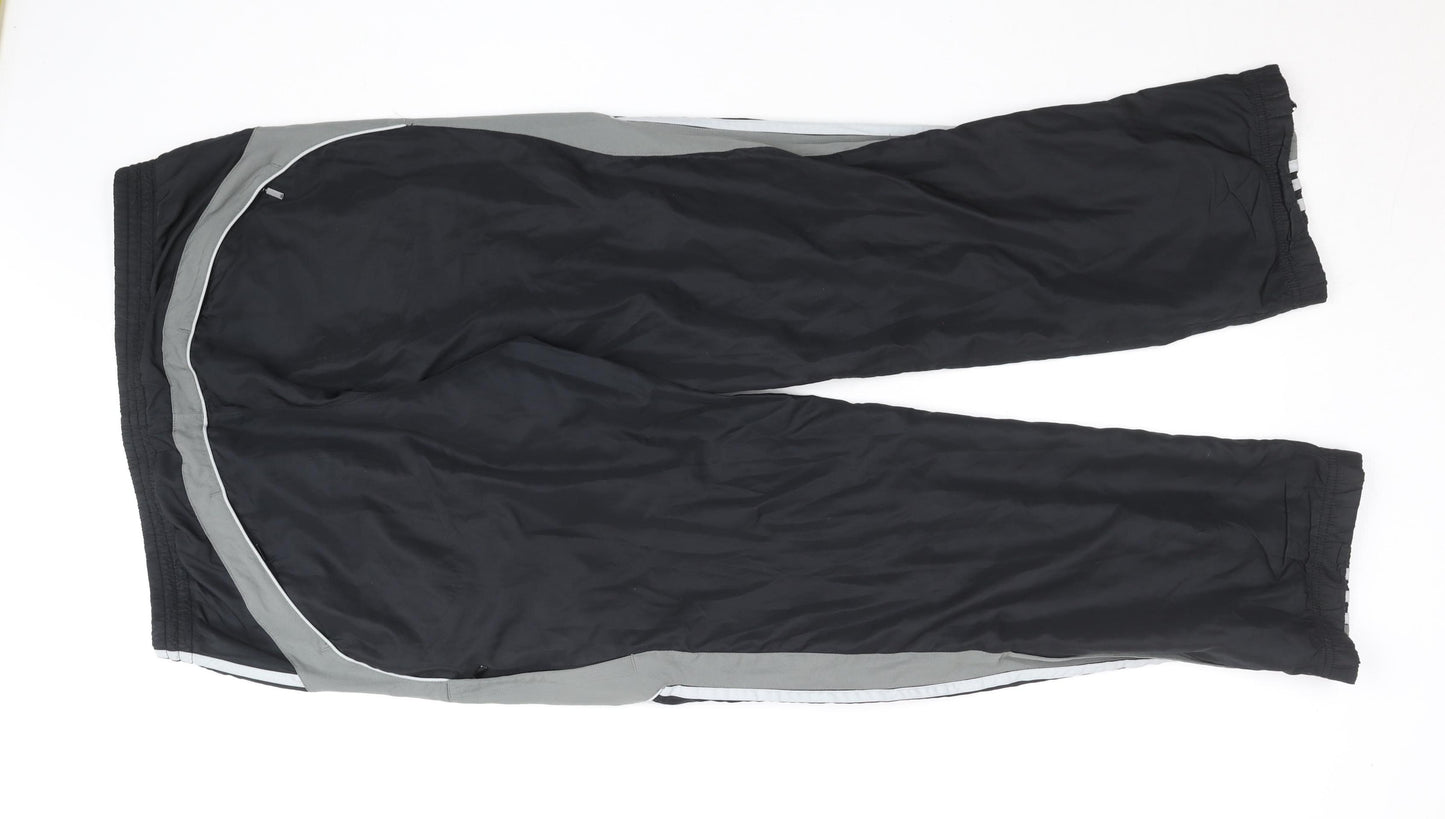 Adidas Men's Black M Track Pants Lightweight Zip Pocket Side Stripe