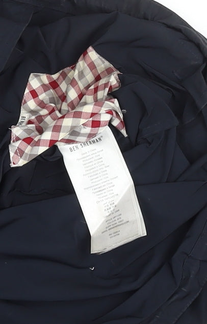 Ben Sherman Men's Blue XS Parka Jacket Hooded Waterproof Cotton Lined