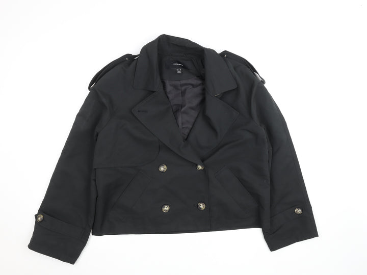 Vero Moda Women's Black Cropped Pea Coat Jacket Size 12