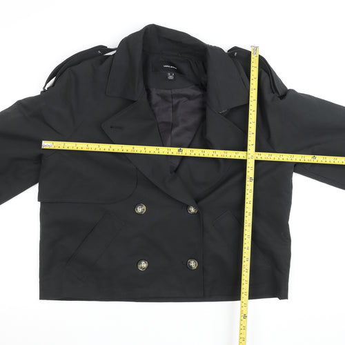 Vero Moda Women's Black Cropped Pea Coat Jacket Size 12
