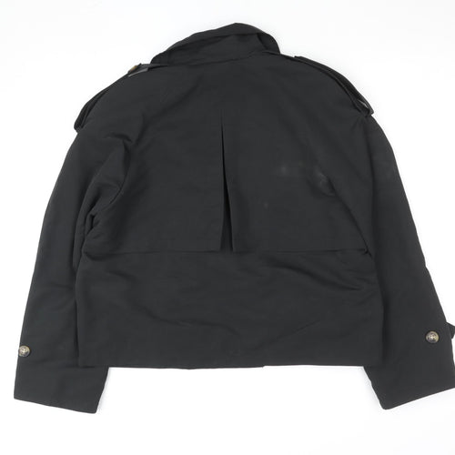 Vero Moda Women's Black Cropped Pea Coat Jacket Size 12