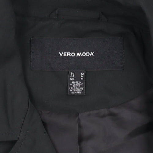 Vero Moda Women's Black Cropped Pea Coat Jacket Size 12