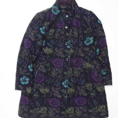 Roman Womens Multicoloured Floral Mid-Length Coat M