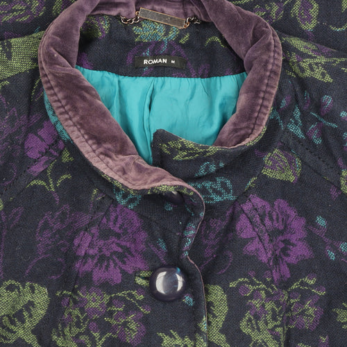 Roman Womens Multicoloured Floral Mid-Length Coat M