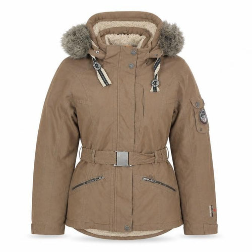 G.I.G.A. DX by Killtec Women's Brown Parka Jacket Size 10 Hooded Belted