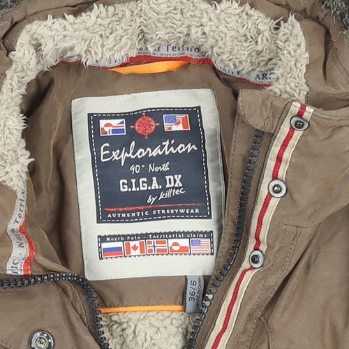 G.I.G.A. DX by Killtec Women's Brown Parka Jacket Size 10 Hooded Belted