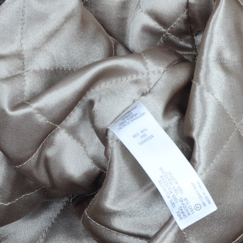 Debenhams Women Beige Faux Suede Faux Fur Hooded Parka Coat Size 12