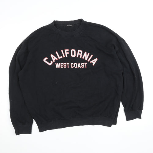Boohoo Womens Black California West Coast Pullover Sweatshirt M