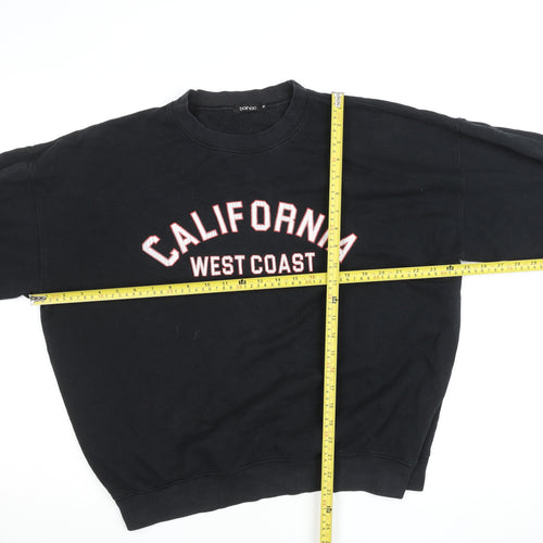 Boohoo Womens Black California West Coast Pullover Sweatshirt M