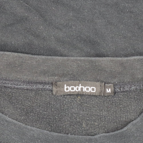 Boohoo Womens Black California West Coast Pullover Sweatshirt M