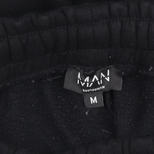boohooMAN Black Joggers Men's M Milwaukee Print Casual Sweatpants