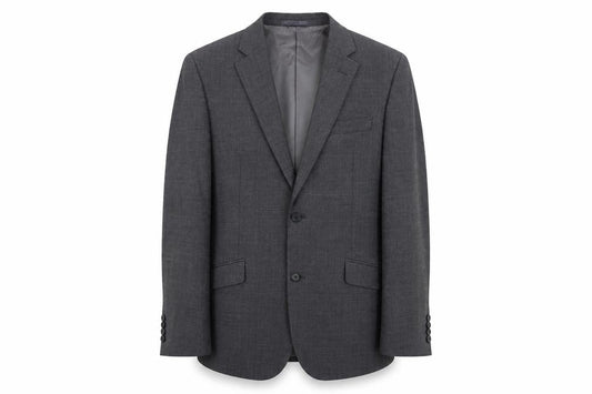 Men's Grey Wool Blend Slim Fit Single Breasted Suit Jacket 38L