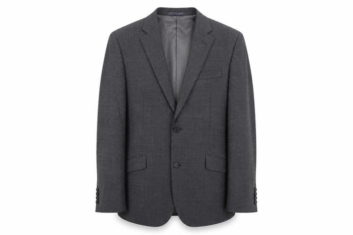 Men's Grey Wool Blend Slim Fit Single Breasted Suit Jacket 38L
