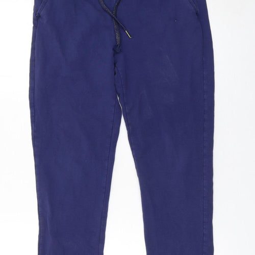Jockey Girls Blue Cotton Jogger Trousers L with Drawstring Waist