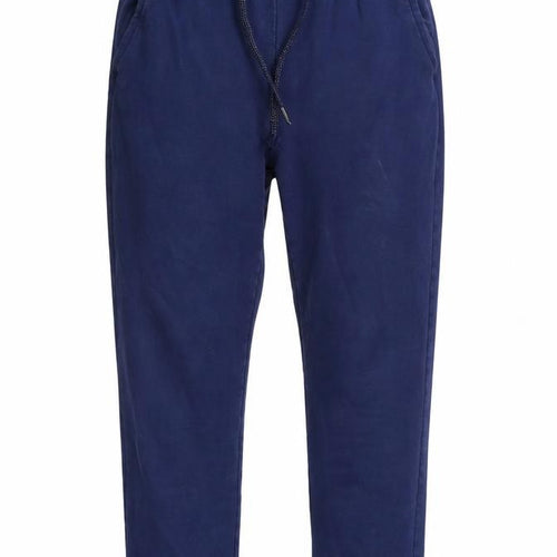 Jockey Girls Blue Cotton Jogger Trousers L with Drawstring Waist