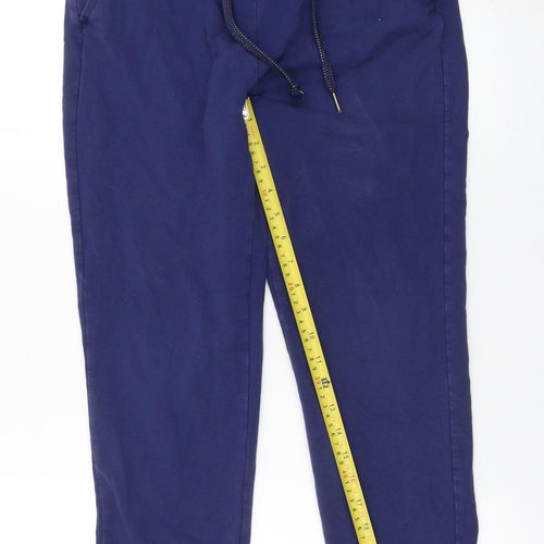 Jockey Girls Blue Cotton Jogger Trousers L with Drawstring Waist