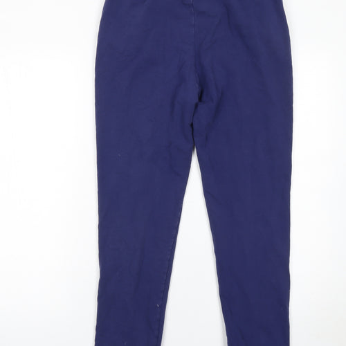 Jockey Girls Blue Cotton Jogger Trousers L with Drawstring Waist
