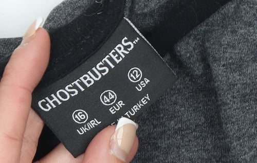 Atmosphere Women’s Grey Ghostbusters Long Sleeve Raglan T-Shirt Size 16