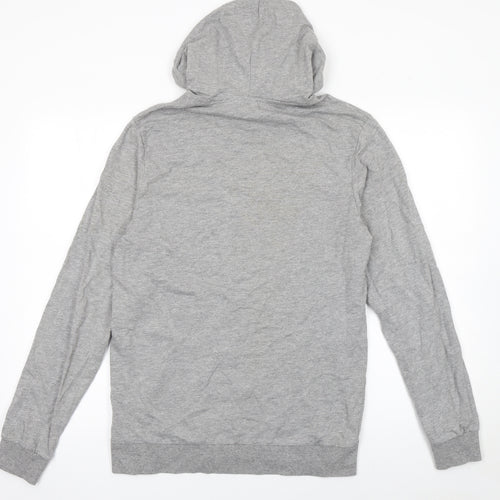 Jack & Jones Mens Grey Regular Fit Pullover Hoodie Size M