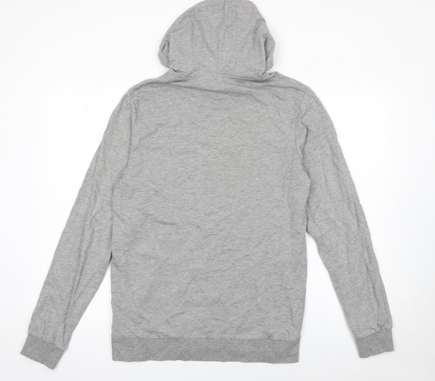Jack & Jones Mens Grey Regular Fit Pullover Hoodie Size M