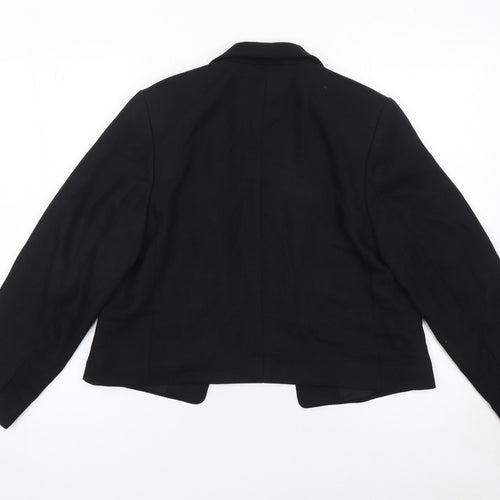 H&M Women's Black Short Blazer Jacket Size S Regular Fit Notch Lapel