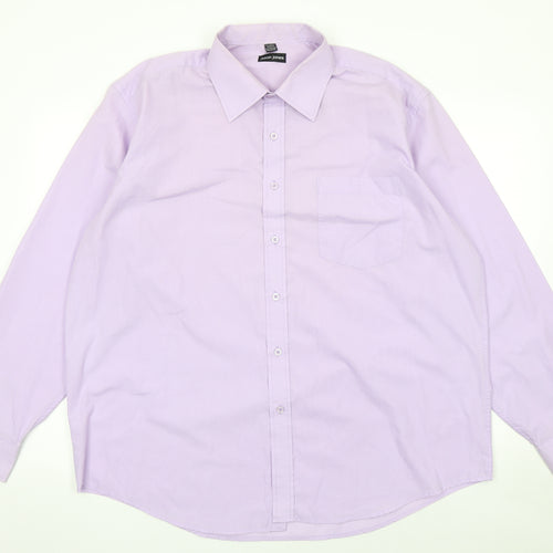Jason Jones Men’s Purple Long Sleeve Button-Up Shirt Size 17.5 Regular Fit