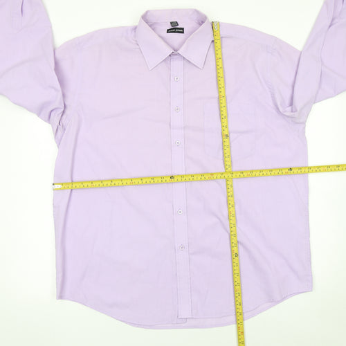 Jason Jones Men’s Purple Long Sleeve Button-Up Shirt Size 17.5 Regular Fit